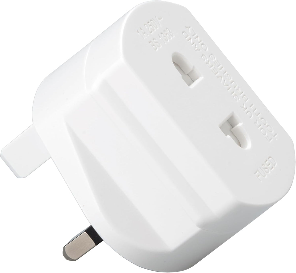 Toothbrush Adaptor Plug UK Charger Adapter Shaver Socket 2 Pin to 3 Pin Electric for Razor Plugs Bathroom Two to Three Prong Charging Tooth Brush Plugs Adapters Electrical Shaving (White)