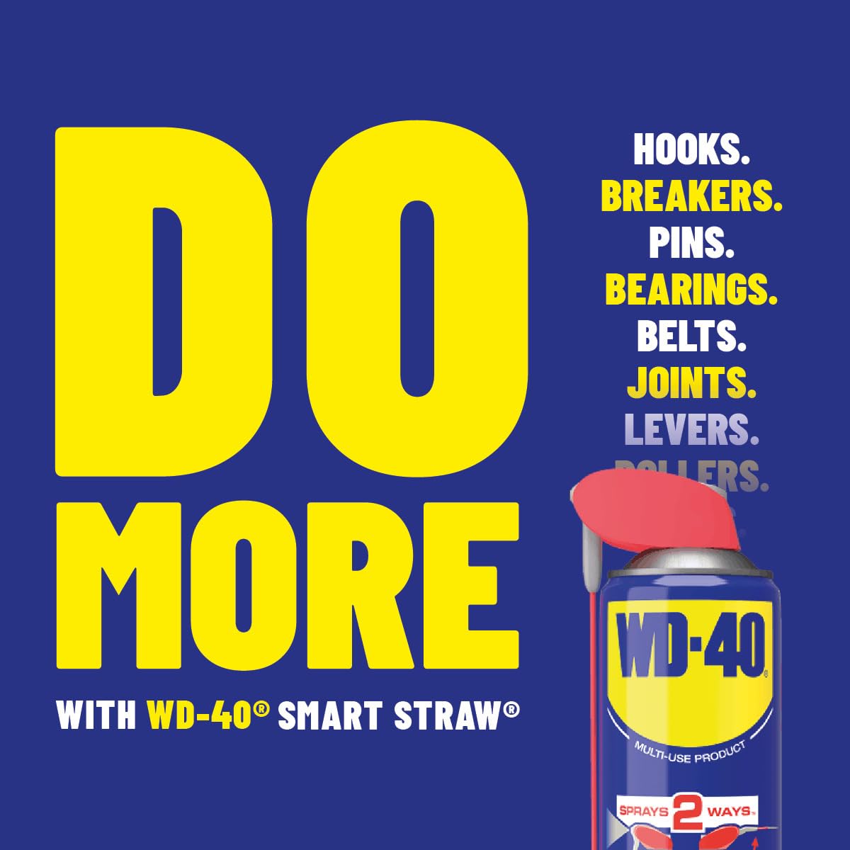 WD-40 Multi-Use Product Lubricant Spray, Smart Straw, Hinges & Locks, 450ml