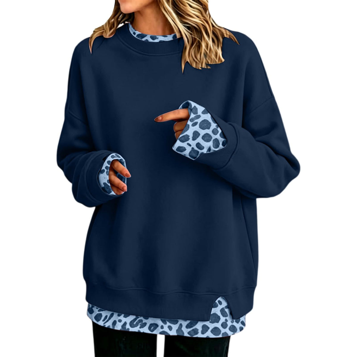 Hoodies For Women Uk Oversized Women's Jumpers Fleece-lined Womens Sweatshirt Winter Fleece Jacket Long Sleeve Ladies Tops Plus Size Fashion Christmas Jumper Sweaters Coats Autumn Women's Clothing