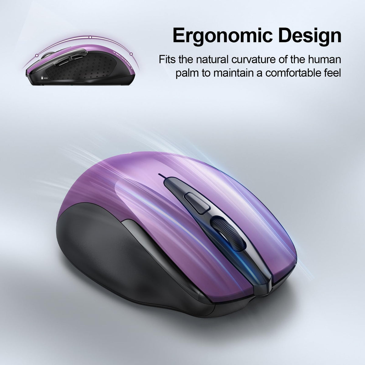 TECKNET Bluetooth Mouse, Rechargeable Bluetooth Wireless Mouse