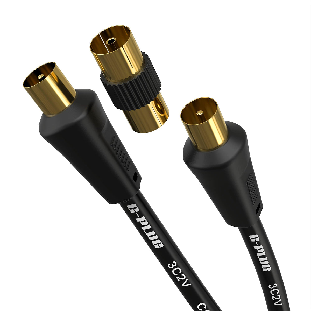 G-PLUG 2m TV Aerial Cable, Coaxial Cable for Freeview, Sky Box and Freesat