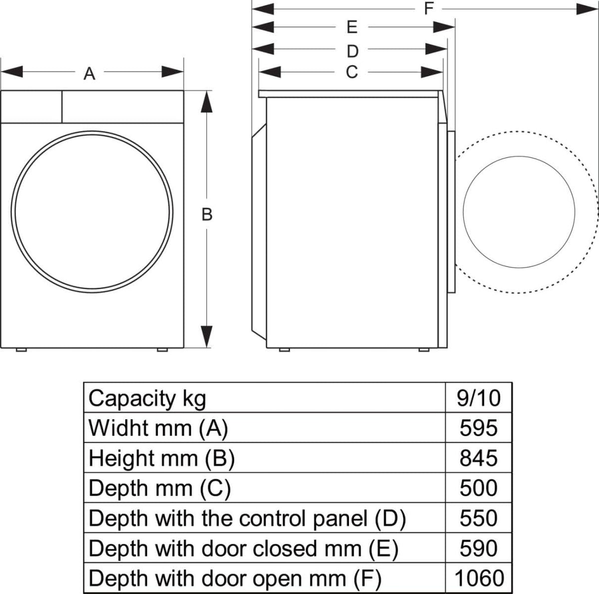 Hisense 3S Series WD3S8043BB3 Wifi Connected 8Kg and 5Kg Washer Dryer with 1400 rpm - Black - A-D Rated