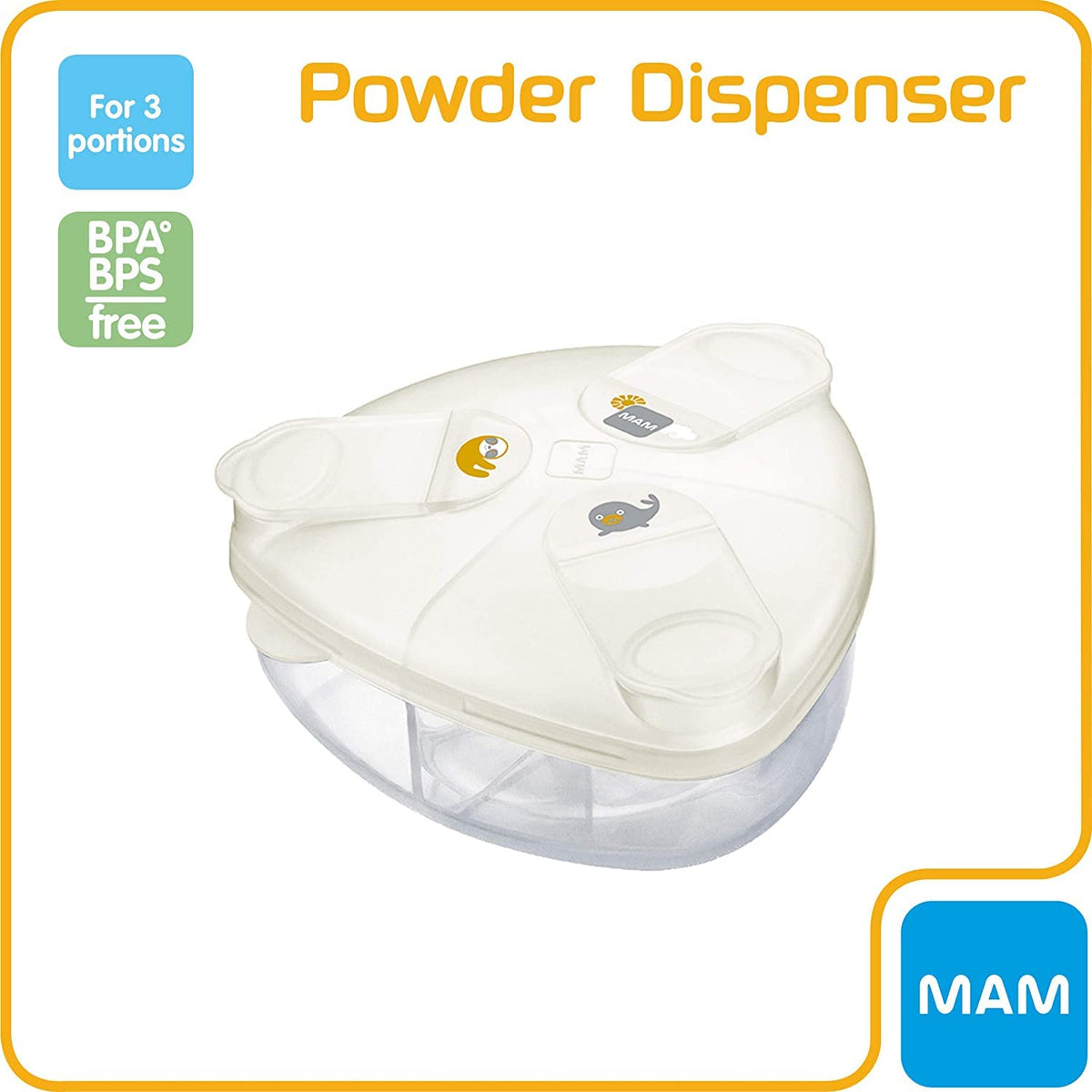 MAM Formula Dispenser | Stores 40g Per Serving and Holds 3 Servings | Spill-Free Snap Cover for Easy Opening | Baby Accessories | Pink (Various Designs)