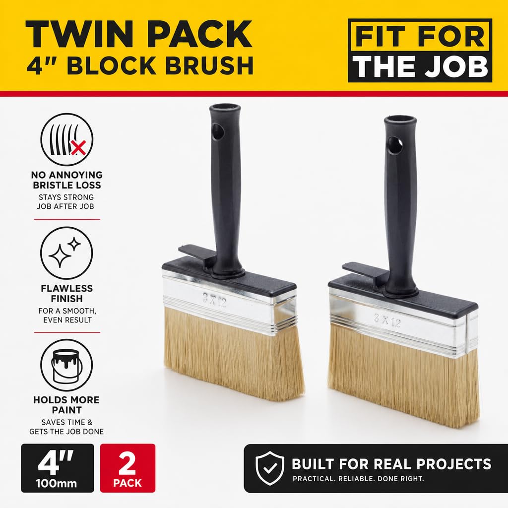Fit For The Job Block Brush 4 inch Large Capacity for Emulsion