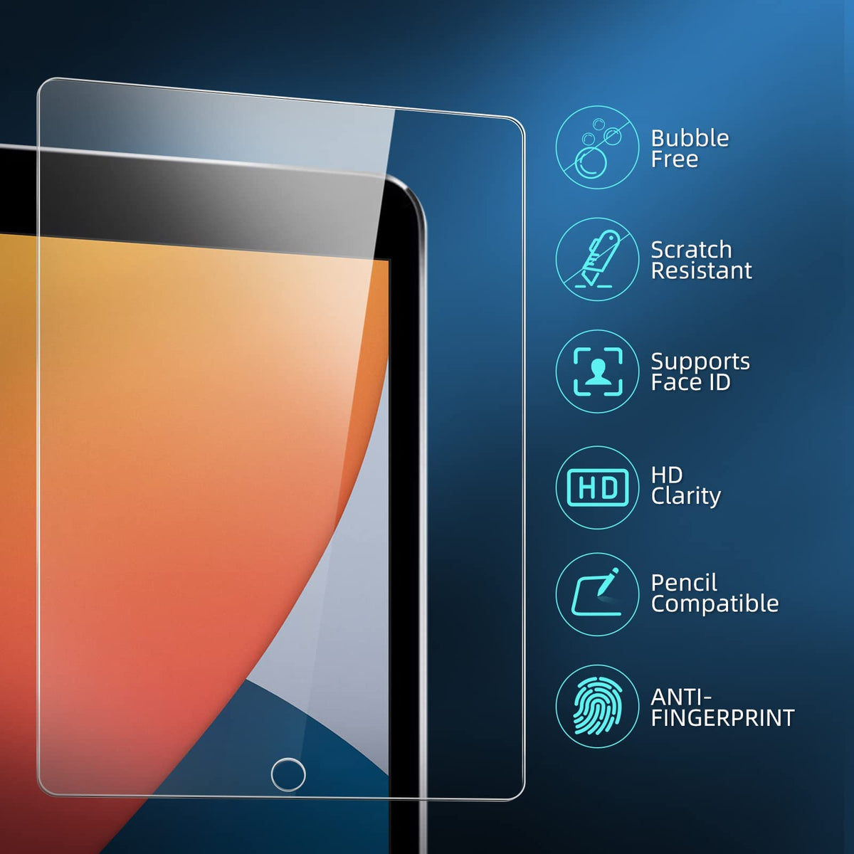 NEW'C for iPad Air 5/4, iPad Pro 11-inch Screen Protector Tempered Glass