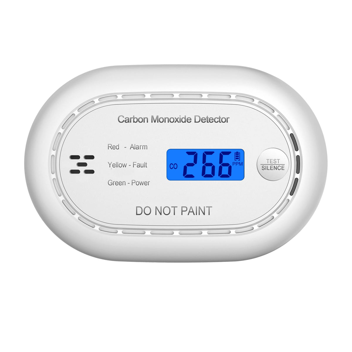 XINDUM Carbon Monoxide Detector 10-Year Battery LCD Display CE Black 2Pack