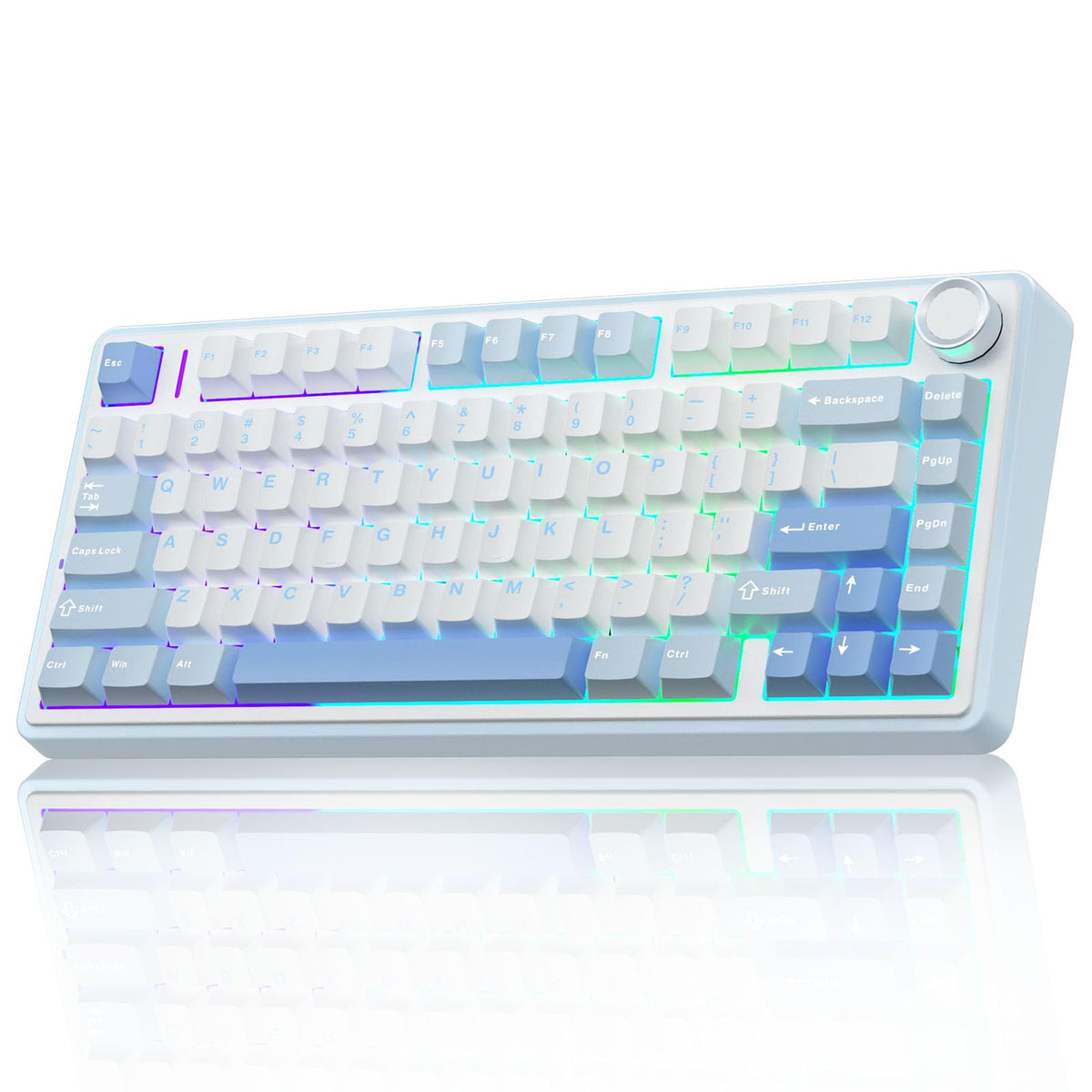 AULA F75 75% Wireless Mechanical Keyboard,2.4Ghz/Type-C/BT5.0 Gaming Keyboards,Advanced Structure,RGB Backlight,Hot Swappable Custom Keyboard for PC/Mac (Cool Black)