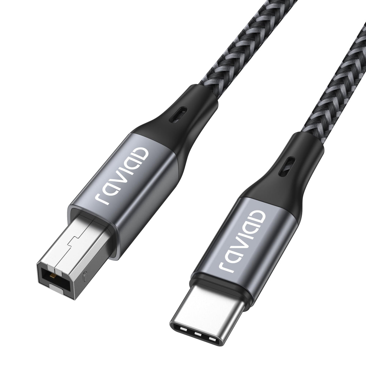 RAVIAD USB Printer Cable 2M, USB 2.0 Type A Male to B Male Nylon Braided