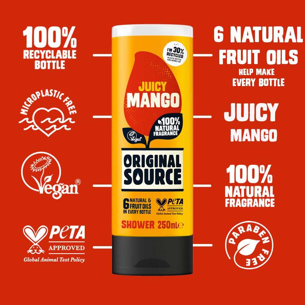 Original Source Coconut & Shea Butter Shower Gel, 6x250ml