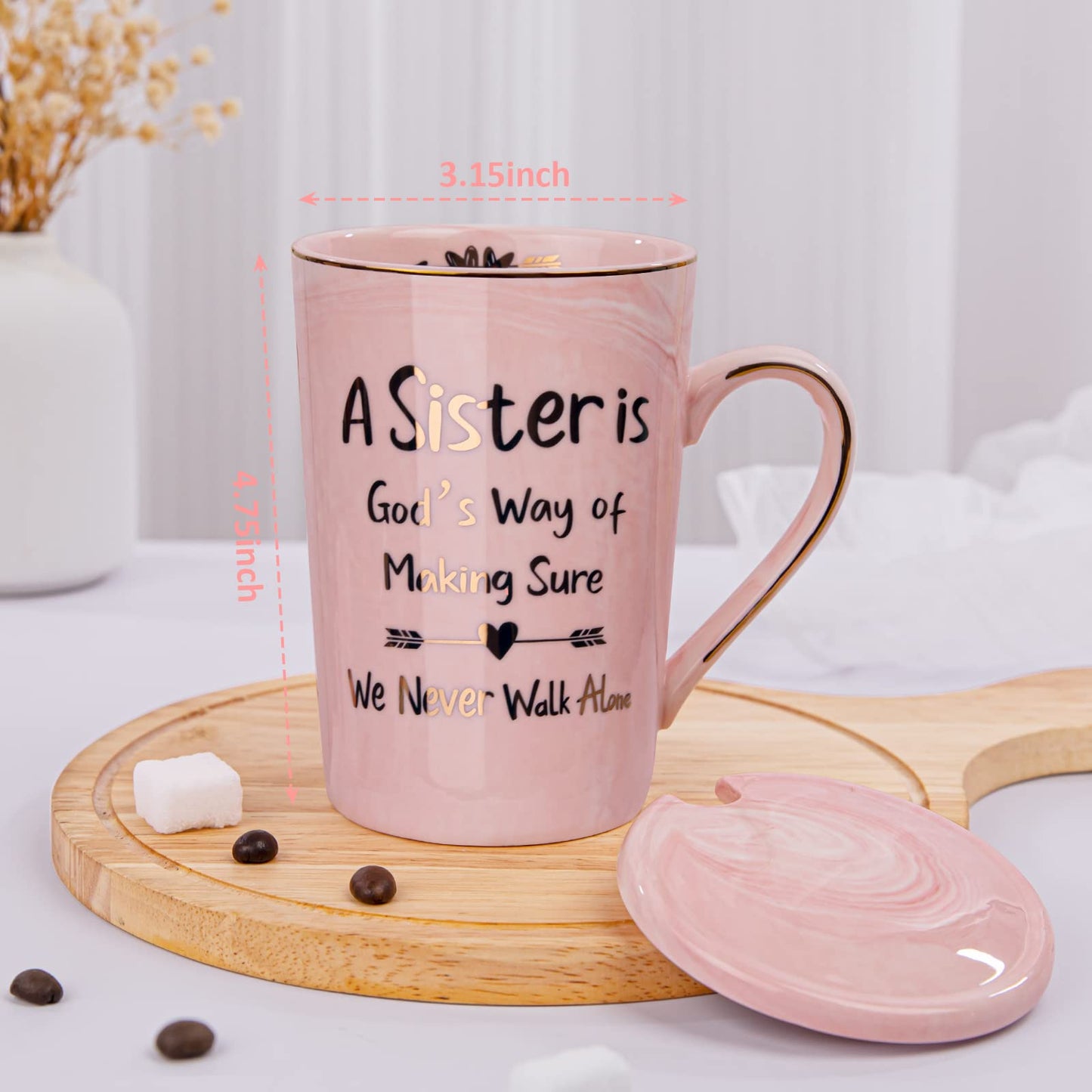 Unique Teacher Appreciation Gifts for Women - Best Teacher Gifts for Teachers, 14oz Pink Marble Ceramic Coffee Mug Printed with Gold, Retirement Birthday Graduation Ideas, End of The Year, Gift Boxed