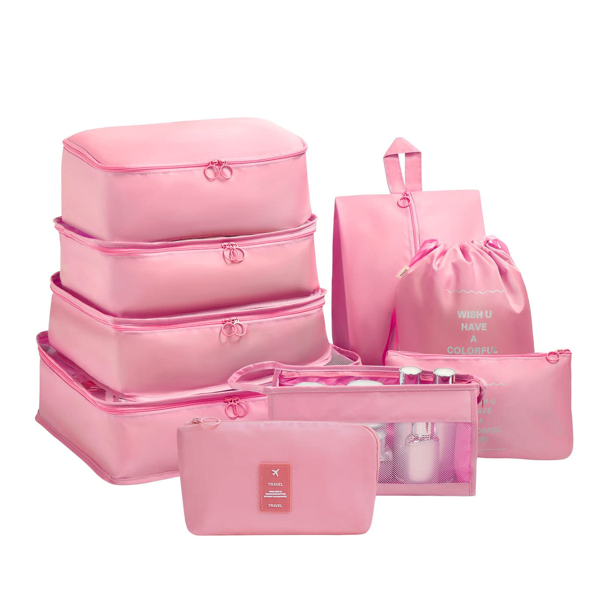 OSDUE Packing Cubes for Suitcase, 8PCS Thickening Travel Organiser Packing Bags Lightweight Travel Accessories Organizers Essentials Clothes Shoes Cosmetics Toiletries Storage Bags