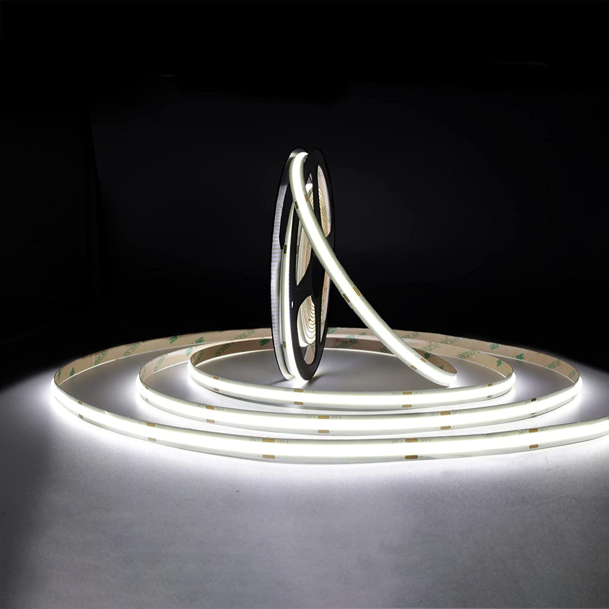 TTWAY COB LED Strip Lights 2700K, Dimmable LED Strip Kit, Super Bright 24V LED Tape Lights CRI90+ with RF Remote and UKCA Power Supply for DIY Home Decoration, 5M, 2400LEDs, Warm White.