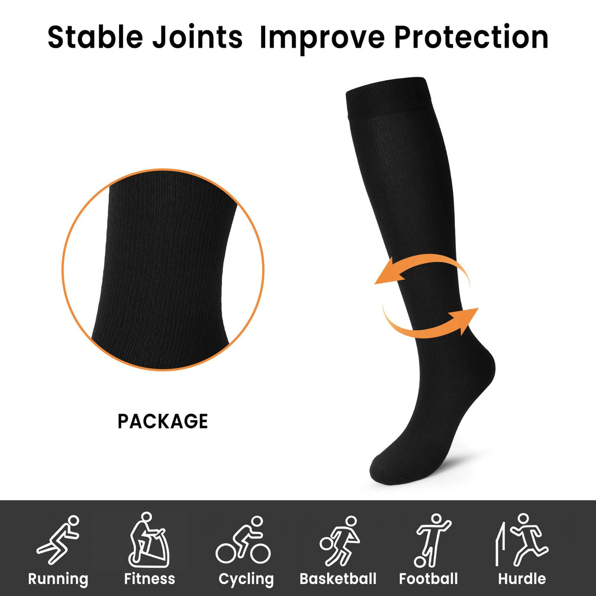 Compression Socks, (2/4/6/7 Pairs) for Men & Women 15-20 mmHg is Best for Athletics, Running, Flight Travel, Support
