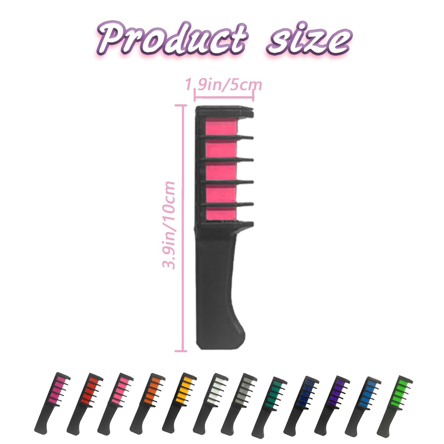 Hair Chalk Comb for Girls and Kids, 12 Colour Washable Temporary Hair Dye, Hair Colour Spray Makeup Kit, Easy to Use, Christmas Halloween Gifts for Girls