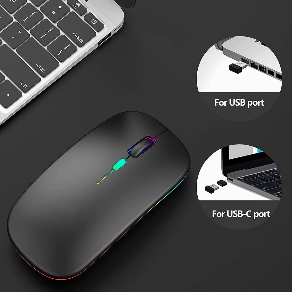 Wireless mouse rechargeable Dual Mode 2.4G & 5.0 Bluetooth Mouse for Laptop