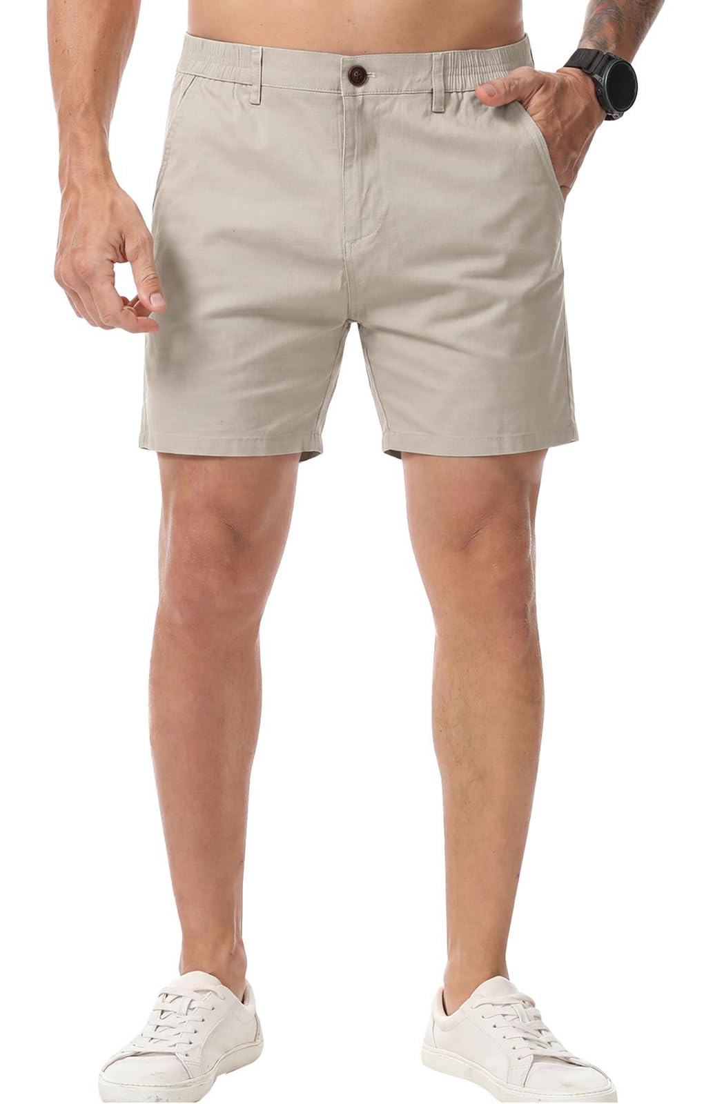 Men’s 7”/ 9” Chino Shorts Casual Elasticated Waist with 4 Pockets