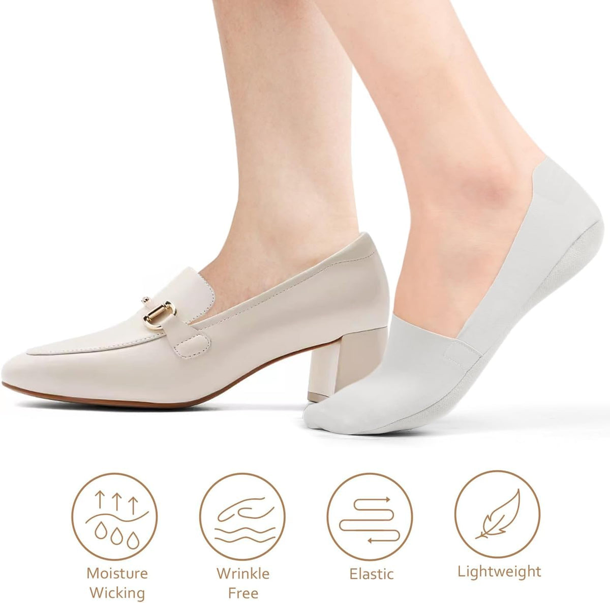 No Show Trainer Socks Womens, Non Slip Invisible Socks for Ladies