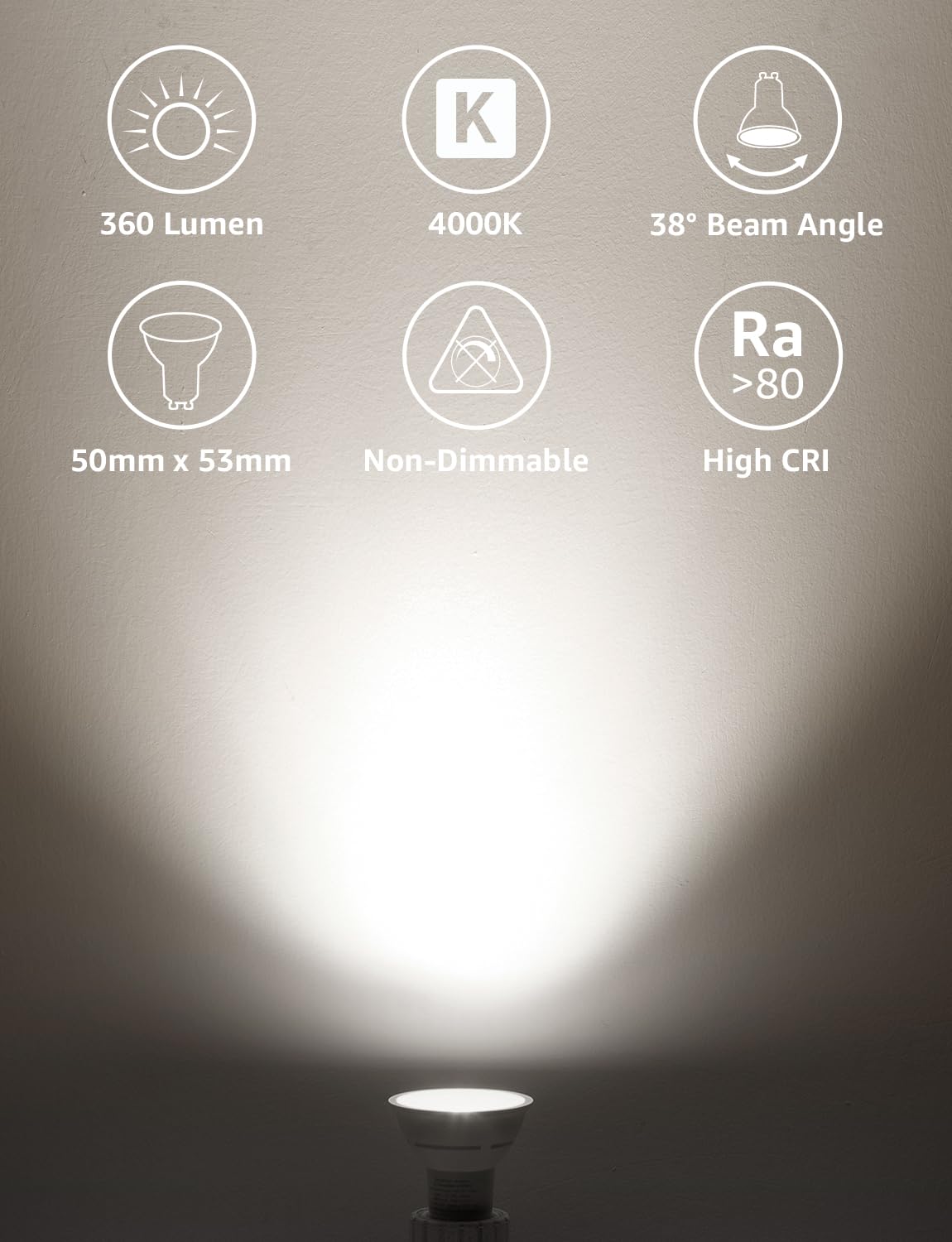 Lepro GU10 LED Bulbs Warm White, Energy Class A, 2W=50W, 50000H Long Life