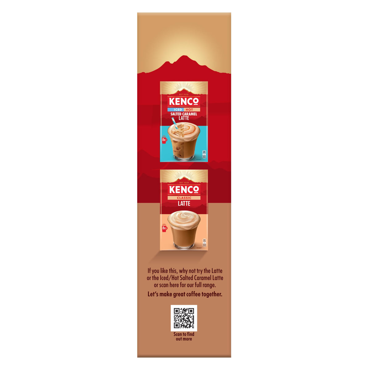 Kenco Iced Hot Salted Caramel Latte Sachets x8 (Pack of 5, Total 40 Sachets)