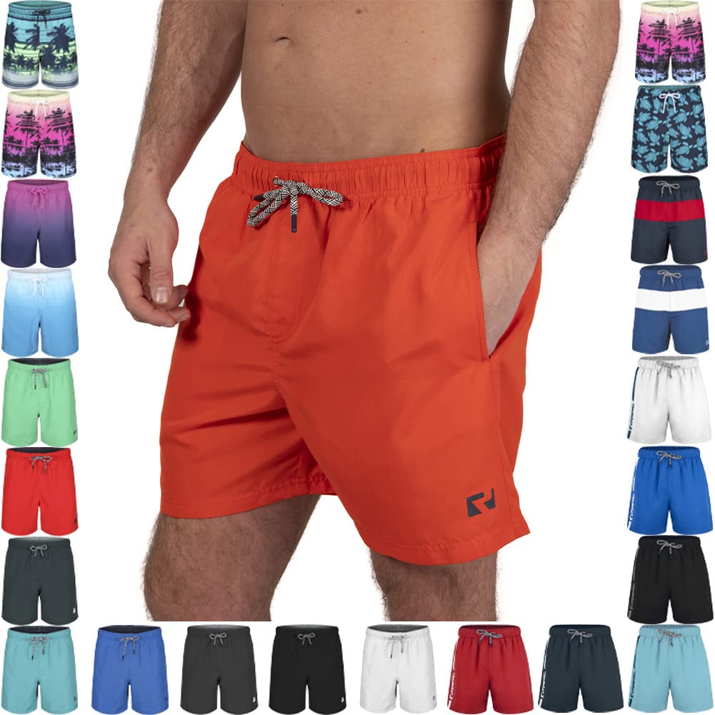 RIPT Men’s Quick Dry Swim Shorts Mesh Lining Drawstring UV 50 Beach Trunks