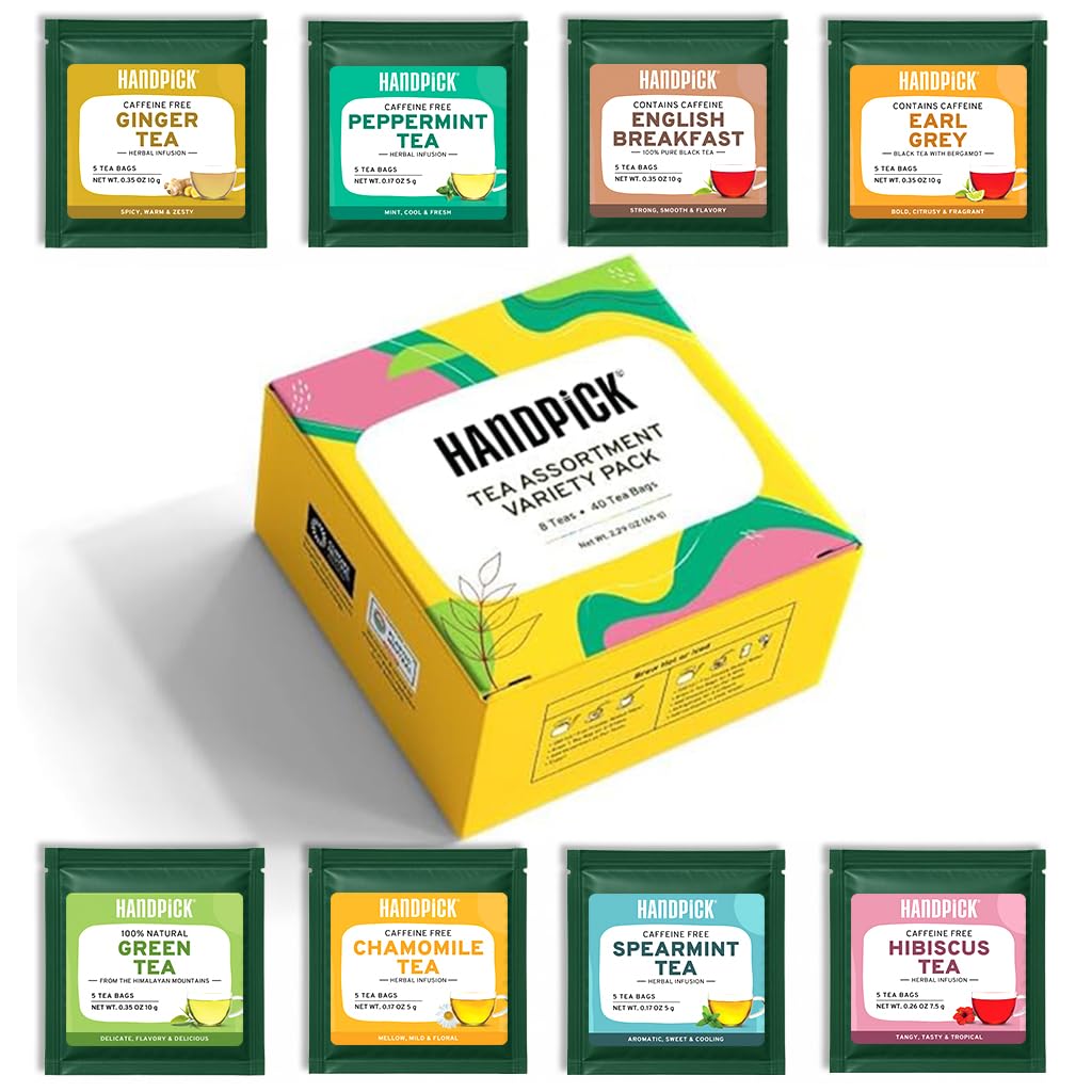 HANDPICK, Spearmint Tea Bags (100 Count), Spearmint Leaf Tea Bags
