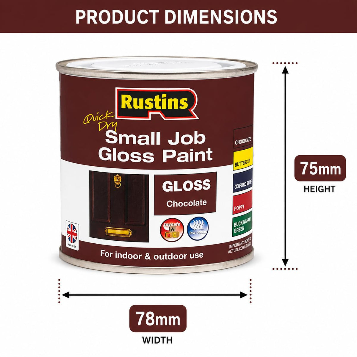 RUSTINS Small Job Satin Paint Chocolate 250ml