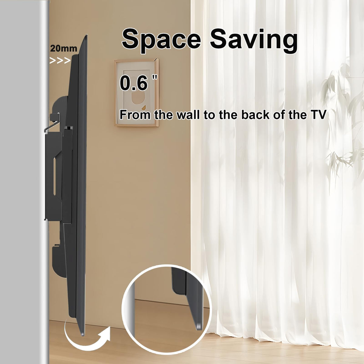 TV Wall Bracket Tilt for 14-42" LED/LCD/OLED Flat&Curved TVs Monitor, Support 25kg with Max VESA 200x200mm Spirit Level Included, Television Wall Mount Fit 32 38 40 inch Universal TV Bracket