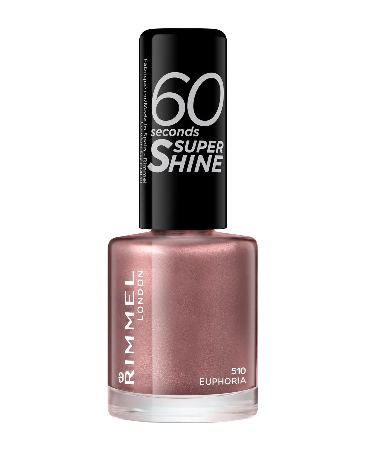 Rimmel 60 Seconds Super Shine Nail Polish, 740 Clear, Quick-Dry Nail Polish, Ultra-Shiny Finish, Easy to Apply, Vibrant Colour, Long-Wearing, Improved Formula, Vegan, 8ml