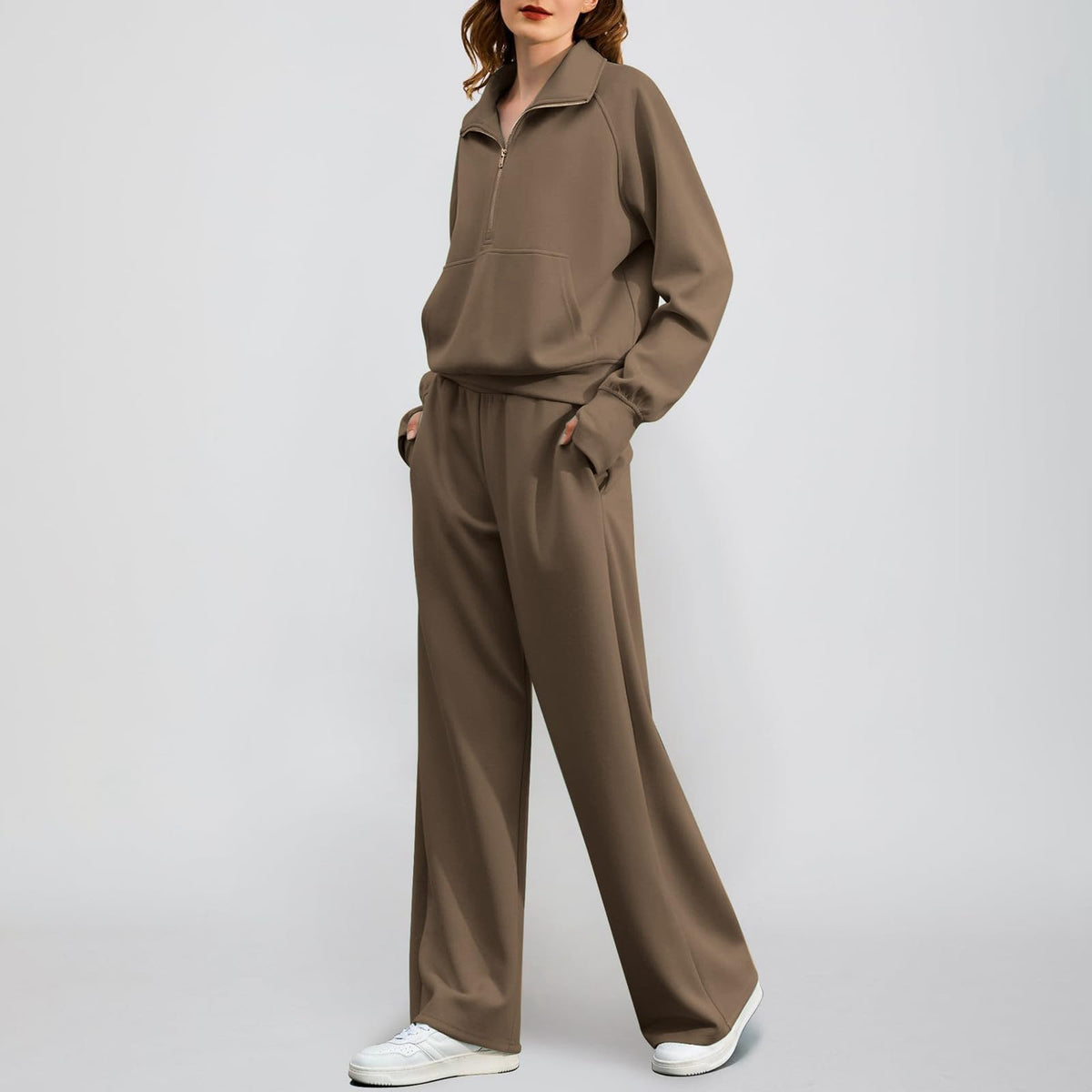 Lounge Wear Sets For Women Uk Women'S Fashion Tracksuit Full Set Comfort Long Sleeve Activewear Fall Outfits Gym Set 2 Piece Ladies Sweatshirts Sweatpants Zip Coat Tops Trousers Sets Clothing