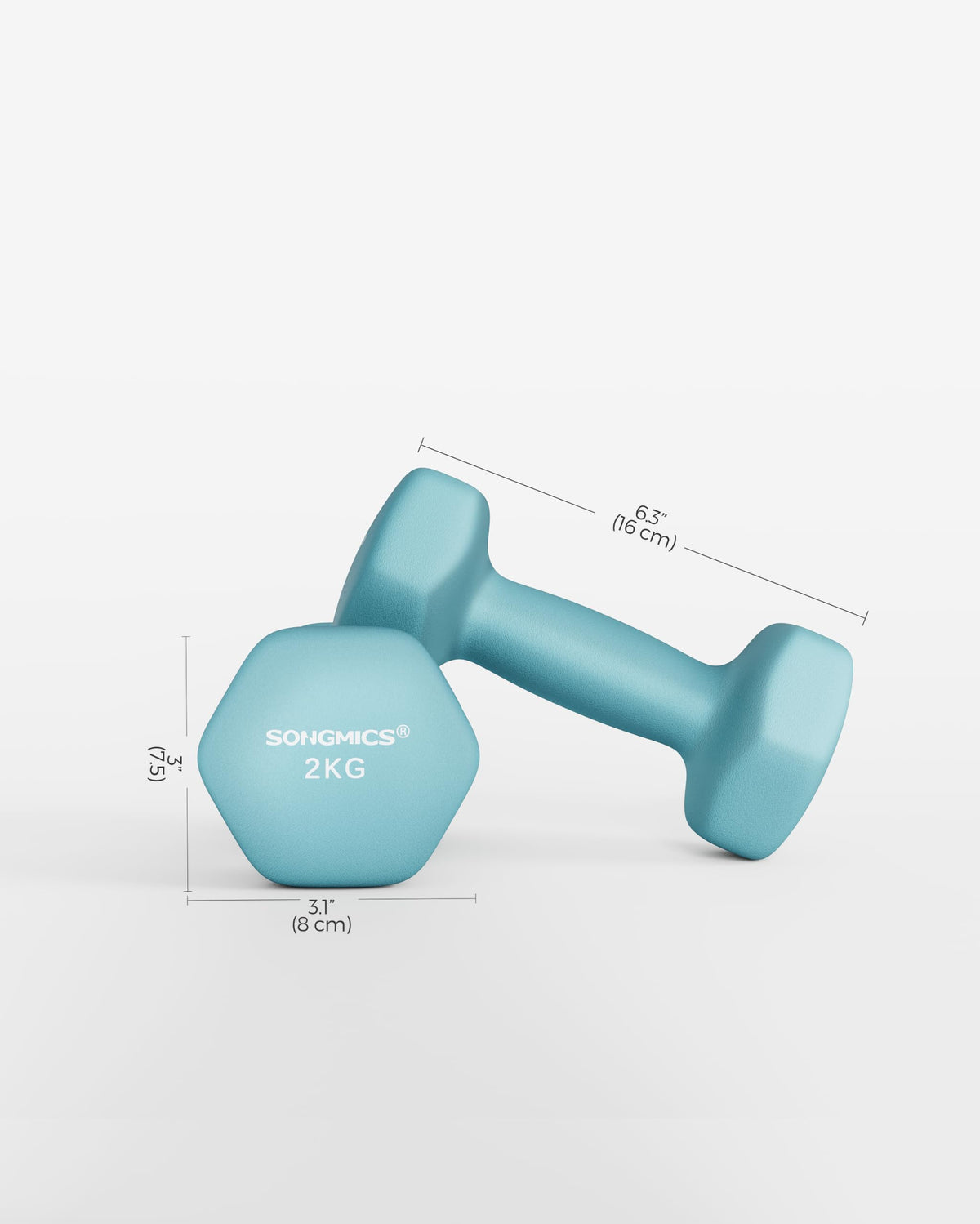 SONGMICS Set of 2 Hex Dumbbells with Neoprene Coating for Strength Training, Fitness, Home Workout