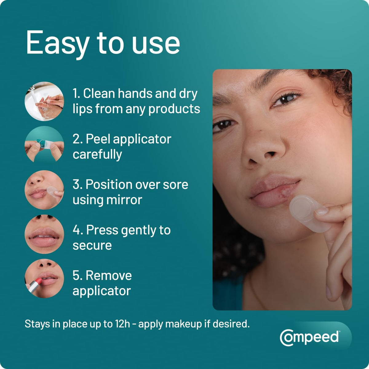 Compeed Cold Sore Patches for Fast Healing, Hydrocolloid, Pack of 15
