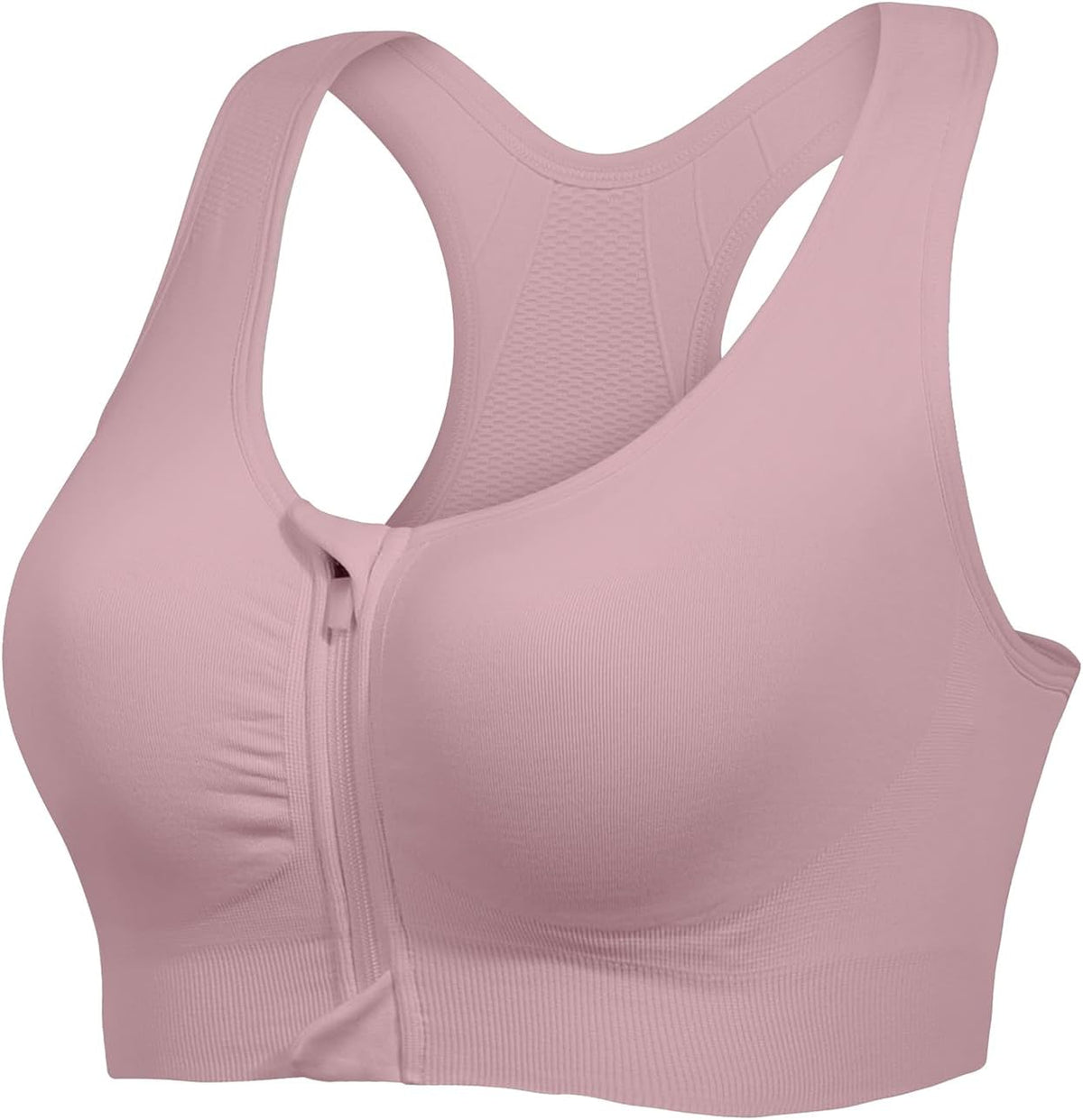 Lemef Front Zipper Sports Bras High Impack Post Op Compression Bras for Women Post Surgery Wireless Racerback Yoga Bra