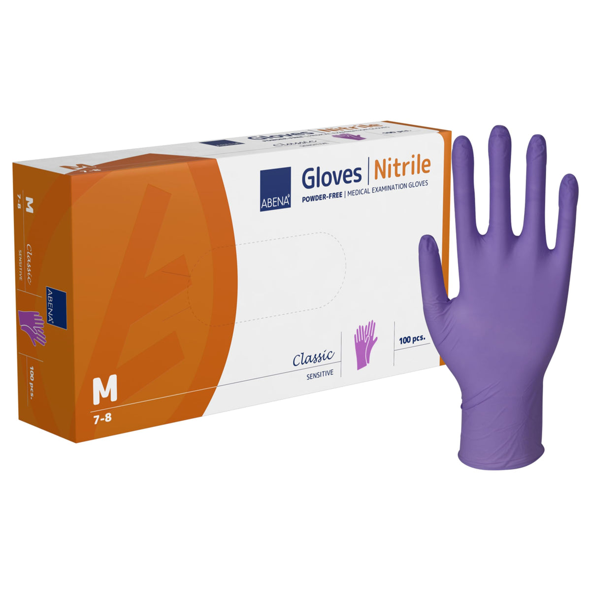 ABENA Pink Disposable Nitrile Gloves, Large, Pack of 100, Powder Free, Latex Free, Examination Gloves for Cleaning, Food Prep, Beauty, Medical & Hygiene, Strong Single Use Protective Gloves