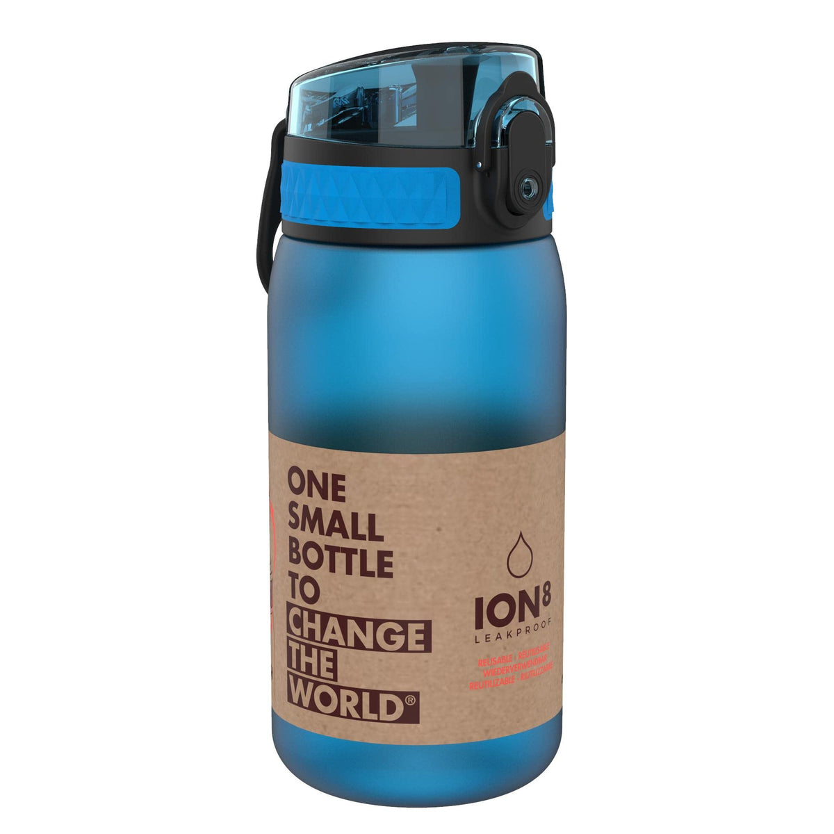 ION8 Kids Water Bottle, 350 ml/12 oz, Leak Proof, Easy to Open, Secure Lock, Dishwasher Safe, Carry Handle, Hygienic Flip Cover, Easy Clean, Odour Free, Rose Pink