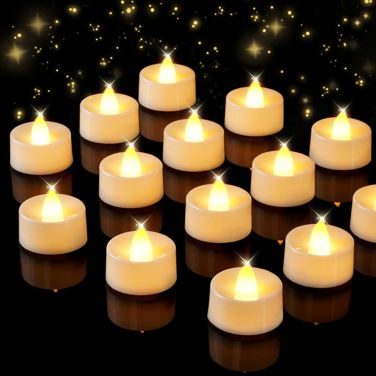 Homemory Led Battery Operated Tea Lights, Fake Electric Flickering Candles