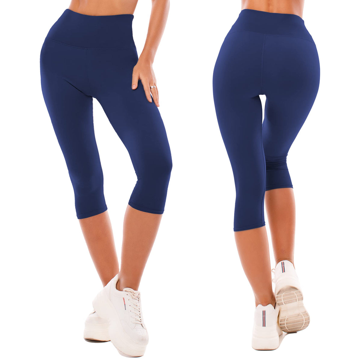 SINOPHANT High Waisted Capri 3/4 Length Leggings for Women