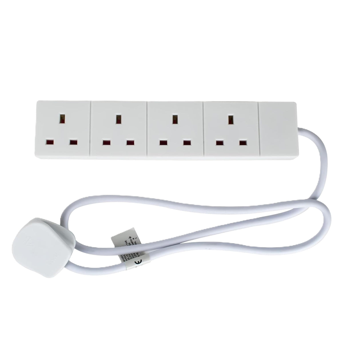 STATUS 6 Socket Extension Lead, 2m Multi-Plug Power Strip for Home, Office or Gaming Set-ups, White (S6W2MS12)