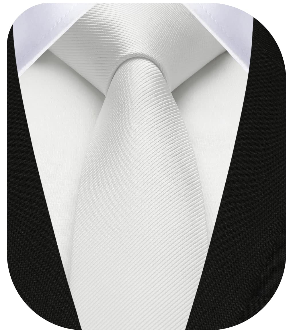 HISDERN Skinny Tie Solid Color 6cm Slim Ties for Men Wedding Classic Formal Business Necktie