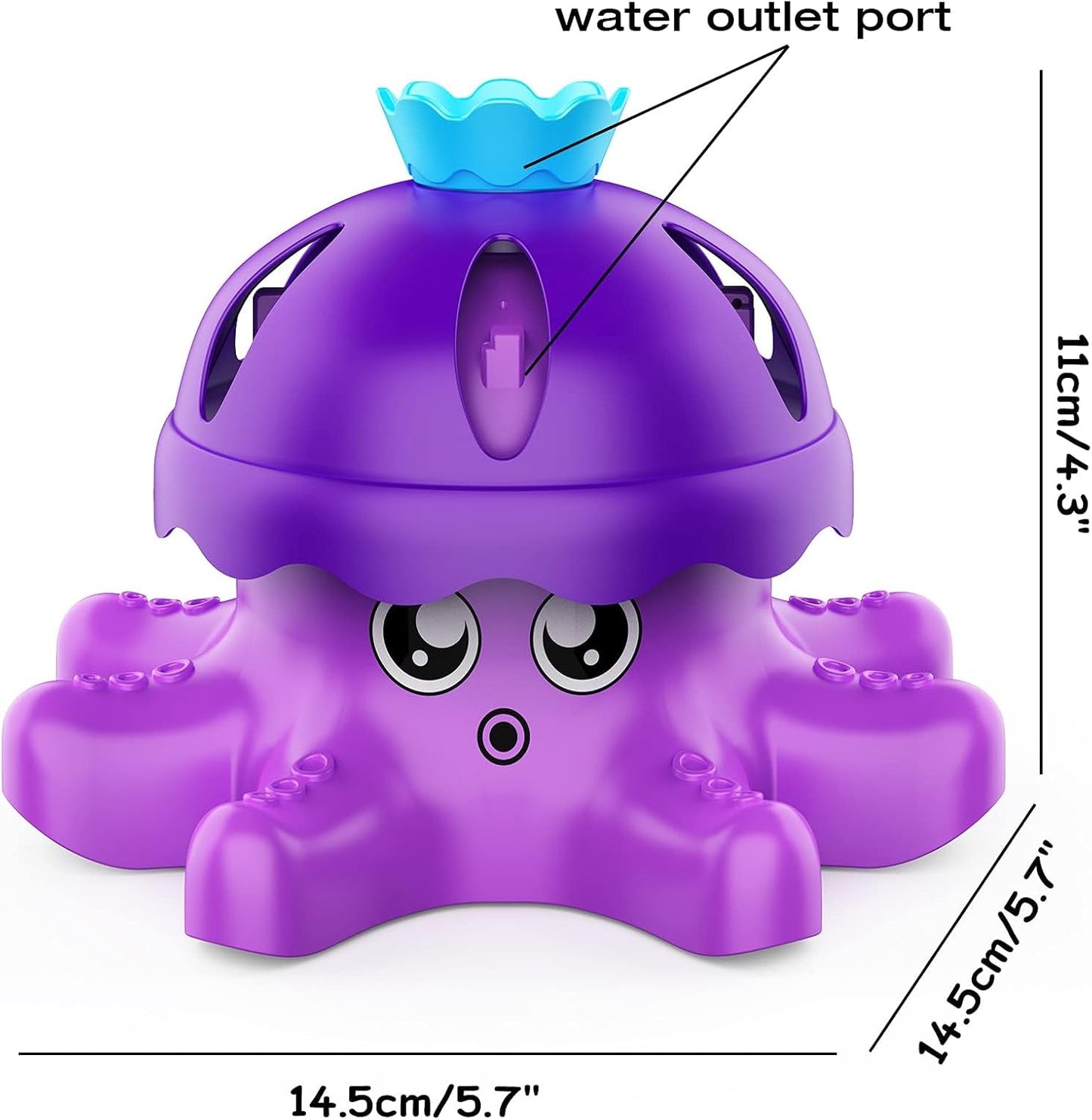 Outdoor Toys for Boy Girls, Water Spray Sprinkler for Kids Toddlers, Garden Spinning Sprinkler Toys, 2 Hose Adapters for Water Fun, 360° Water Spray, Summer Toys for 3 4 5 6+ Year Old, Fits All Hoses