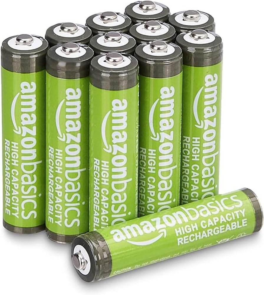 Amazon Basics 8-Pack Rechargeable AAA NiMH High-Capacity Batteries, 850 mAh, 1.2V, Recharge up to 500x Times, Pre-Charged