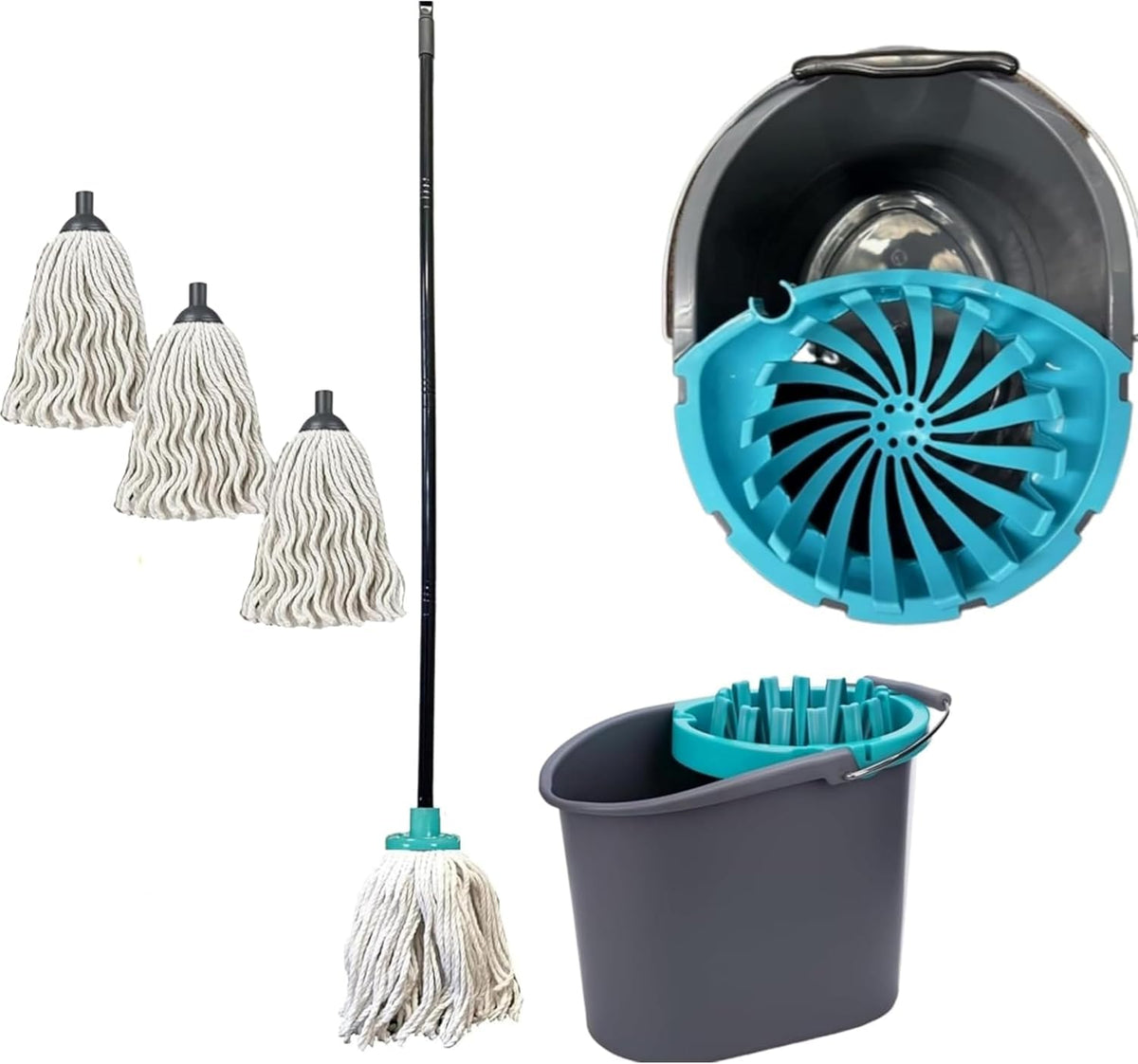 MOP AND BUCKET (3 HEADS ONLY)