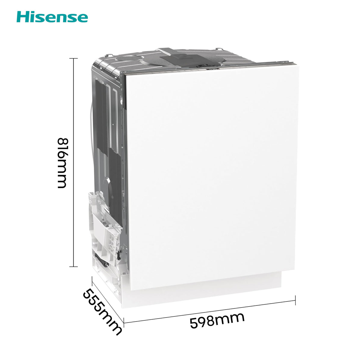 Hisense Fully Integrated Standard Dishwasher - Silver with Fixed Door Fixing Kit HV623D15UK - D Rated