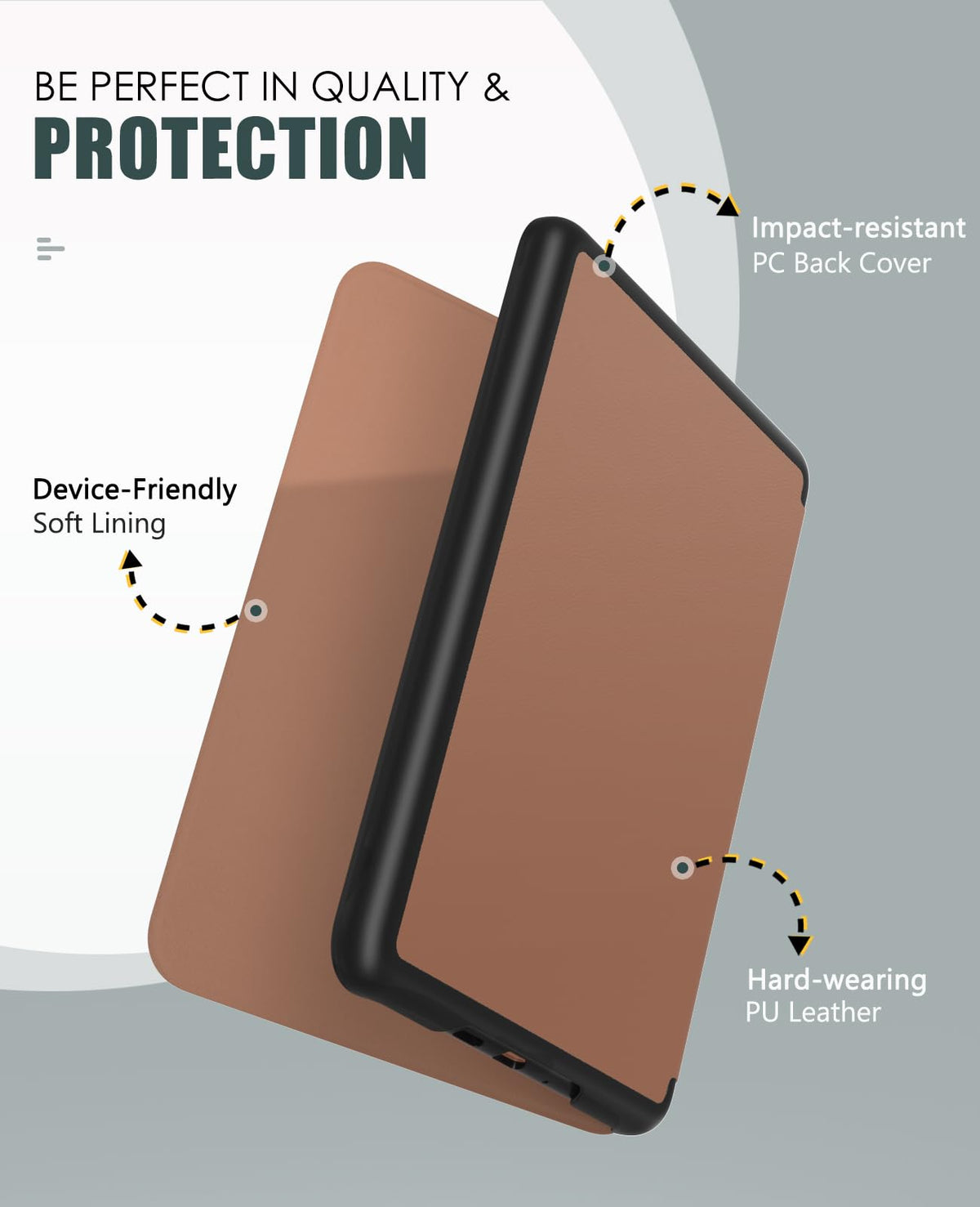 MoKo Case for 7" Kindle Paperwhite 12th Gen & Colorsoft 2024, Denim Black