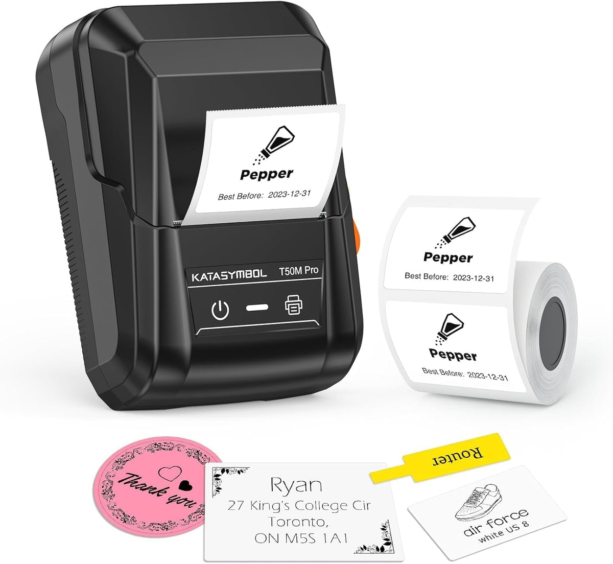 SUPVAN T50M Pro Bluetooth Label Maker Machine with Tape, Black