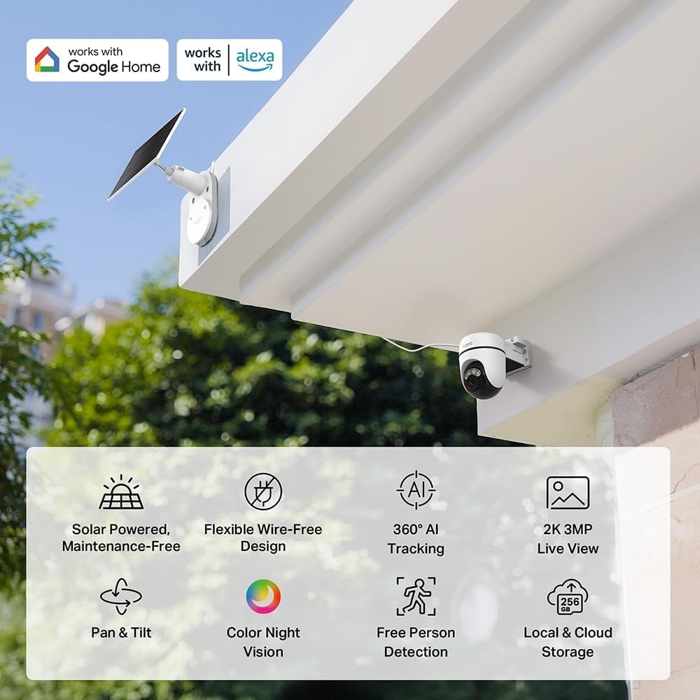 Tapo TC90 KIT 2K 3MP Solar Pan/Tilt Outdoor Security Camera Wireless