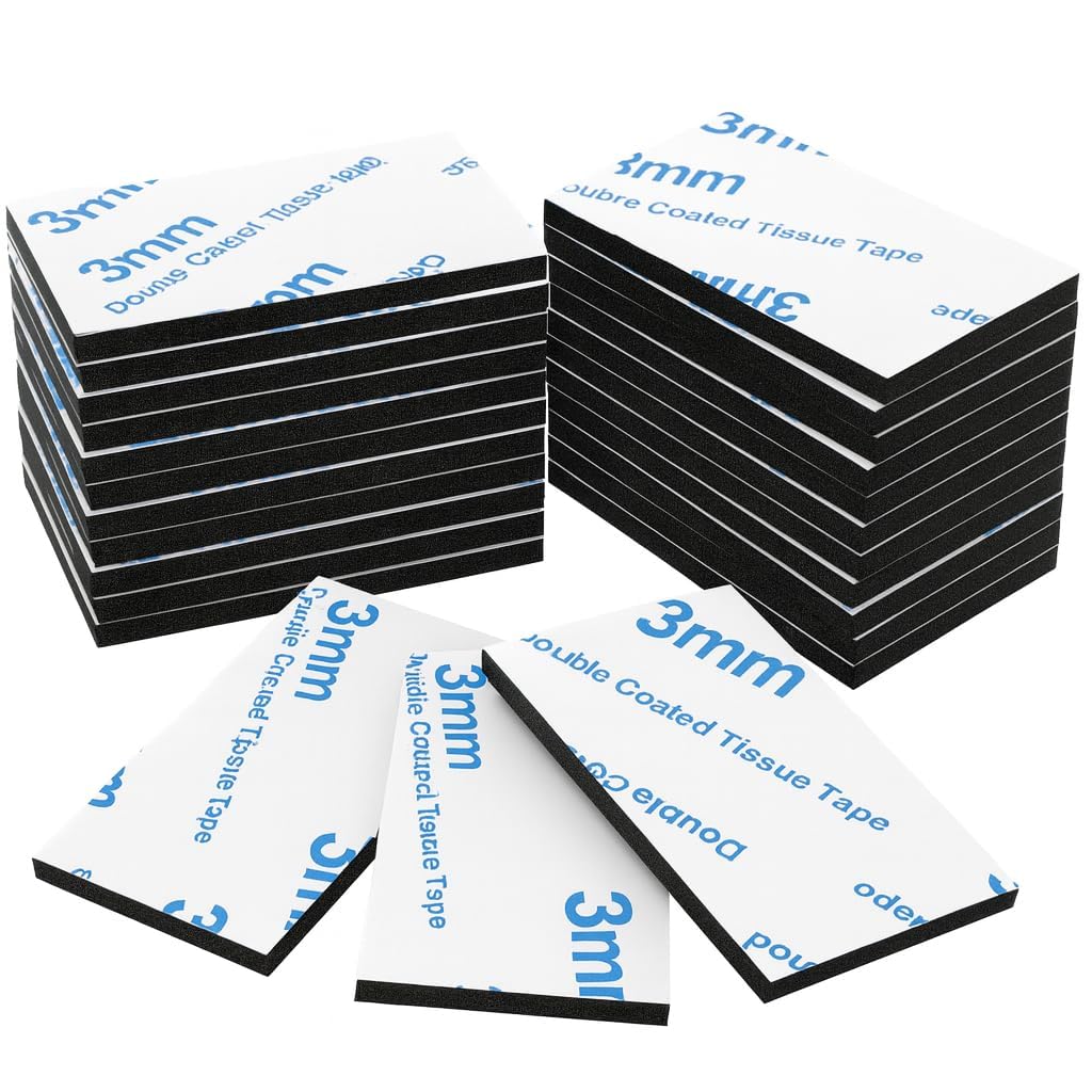 Ormith Double Sided Tape Heavy Duty 48 Pcs | Strong Double Sided Sticky Pads for Outdoor Indoor Wall Mounting | Water Proof Adhesive Strips for Quick Damage-Free Hanging (50 x 30mm)