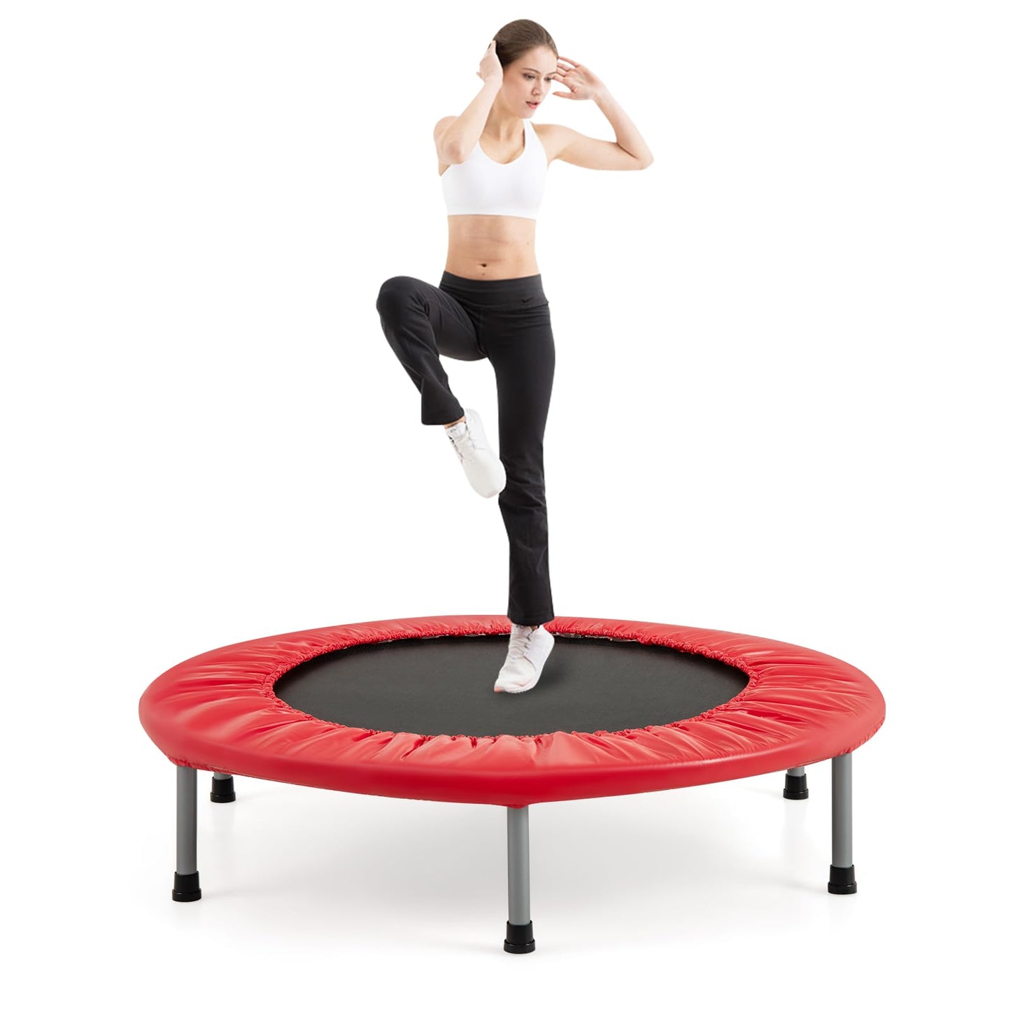 COSTWAY 38" Foldable Mini Fitness Trampoline with Carry Bag — Max 150 kg
