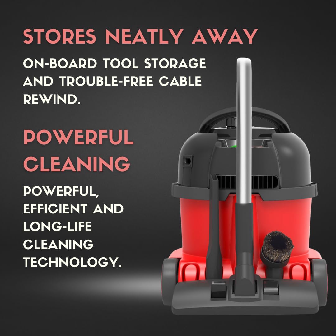Numatic NRV240-11 Henry Vacuum Cleaner 620W 9L Commercial Dry Red - 3 Years Warranty - 2026 Model
