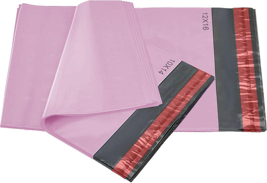 50 Mixed Baby Pink Mailing Poly Postal Self Seal Bags 2 Sizes 25 from Each iSOUL Small to Large Mailing Bags Postage Packaging Assorted Mailers