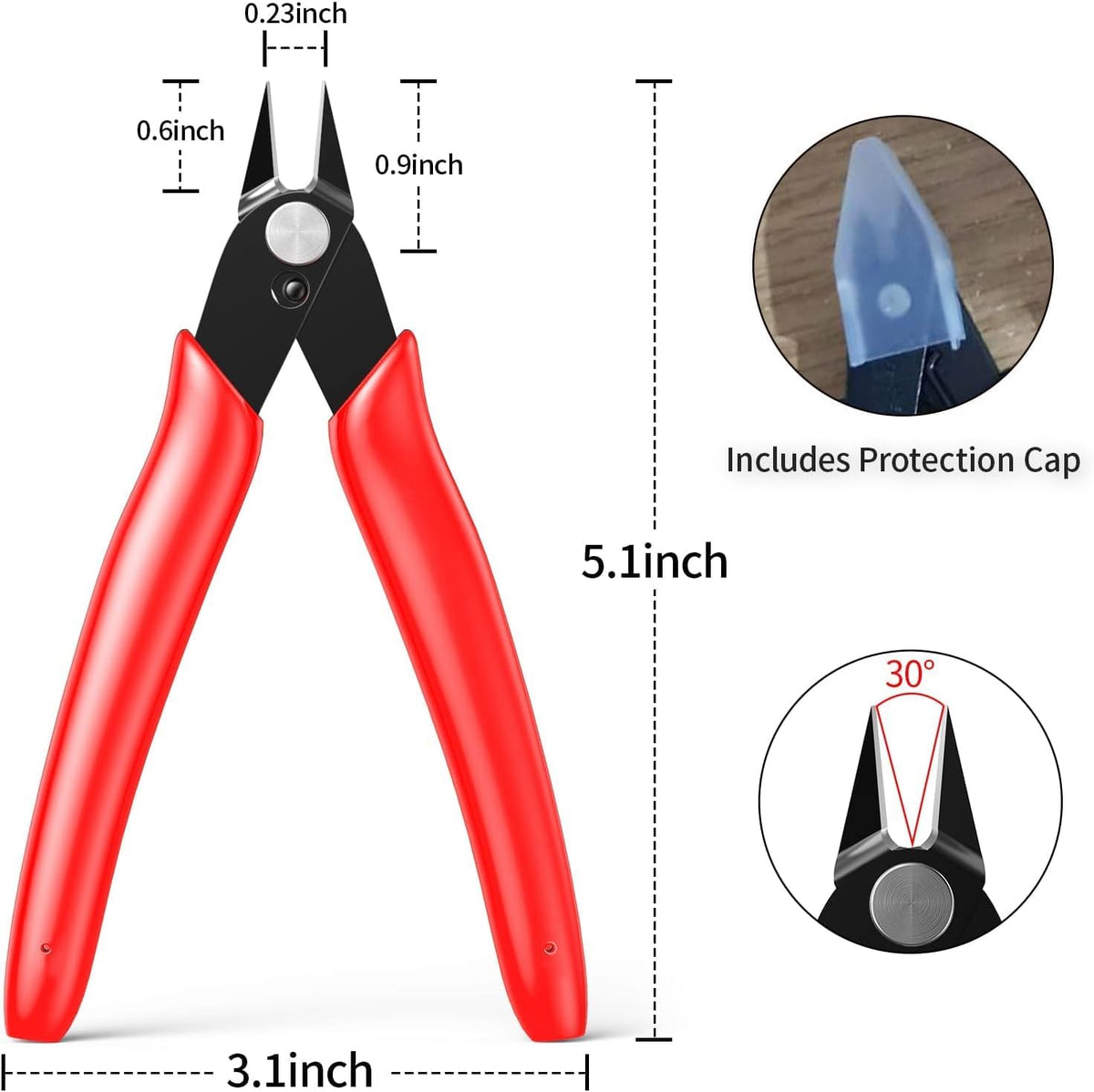 BOENFU Flush Cutter Small Wire Cutters Cable Tie Cutter 10 Pack 5 Inch Precision Wire Clippers Hobby Snips Side Cutting Pliers for Jewelry Making, Electronics, Black